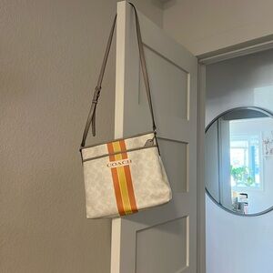 Authentic Coach Stripe Signature Satchel